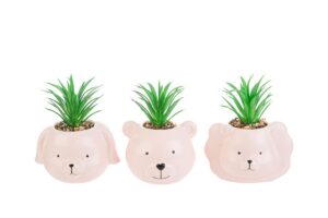 PIANTINA ANIMALETTI PORCELLANA ROSA 3ASS.10x10x13CM