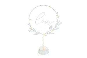 DECORAZIONE METALLO LED LOVE BIANCO 26x10xh.38CM