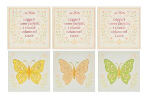 POGGIAPENTOLA FARFALLA CERAMICA 3 ASS.15x15CM C/ASTUCCIO