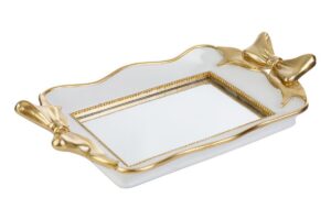 VASSOIO IN RESINA FIOCCO GOLD 31x17x5,5CM
