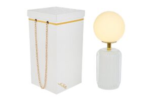 LAMPADA VETRO BIANCA d.10xh.25CMC/BOX-ROSE 189005