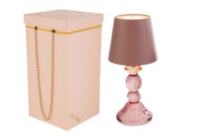 LAMPADA DRIM VETRO CILIEGIA d.11xh.24,5CM C/BOX-ROSE 189105