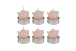 SET 6 PZ T-LIGHT CANDELA LIGHT PINK 3x4CM
