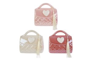 SALVADANAIO BORSETTA PORCELLANA 3ASS.11x6x11CM C/SHOPPER 13693