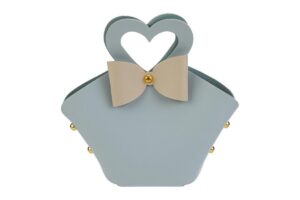 BORSETTA IN PELLE CELESTE 17x6x16CM