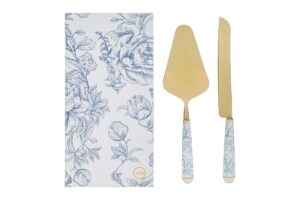 SET 2 PZ TAGLIA TORTA DEC.CELESTE 28CM C/ASTUCCIO