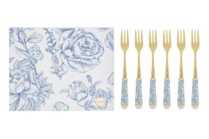 SET 6 PZ FORCHETTINE DEC.CELESTE15CM C/ASTUCCIO