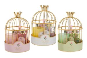 SET AROMA IN GABBIETTA METALLO ORO 3ASS.13xh.20CM C/SHOPPER 13699