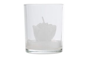 BICCHIERE CANDELA WHITE d.6xh.7,5CM C/SHOPPER 13692