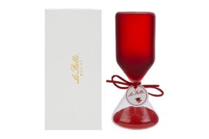 CLESSIDRA VETRO ROSSO SATINATO h.15CM C/ASTUCCIO