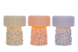 LAMPADA LED FIORI RESINA 3 ASS.10x10x12,5CM C/SHOPPER 13694