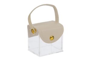 SCATOLA PLEXY BORSETTA PANNA 6x5x6CM