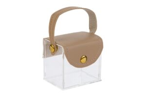 SCATOLA PLEXY BORSETTA BEIGE 6x5x6CM