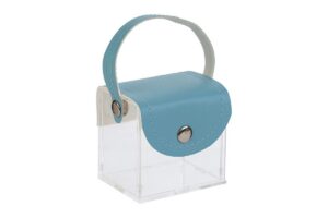 SCATOLA PLEXY BORSETTA CELESTE 6x5x6CM