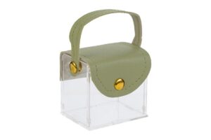 SCATOLA PLEXY BORSETTA VERDE 6x5x6CM