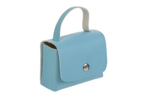 BORSETTA PELLE CELESTE 8,5x4x6,5CM