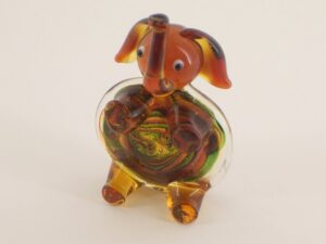 ELEFANTE IN VETRO AMBRA 3,5XH.7,5 CM (CF 6)