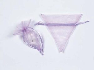 SACCHETTO ORGANZA TRIANG. LILLA 14X13 CM