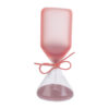 Clessidra in vetro rosa satinato alta 15 cm con astuccio, design elegante e moderno.