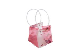 SHOPPER PLASTICA FIORI 12x12x12CM ROSA