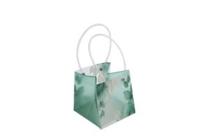 SHOPPER PLASTICA FIORI 12x12x12CM VERDE