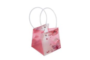 SHOPPER PLASTICA FIORI 16x16x16CM ROSA