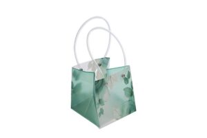 SHOPPER PLASTICA FIORI 16x16x16CM VERDE