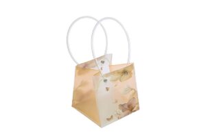 SHOPPER PLASTICA FIORI 16x16x16CM BEIGE