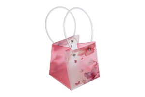 SHOPPER PLASTICA FIORI 20x20x20CM ROSA