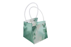 SHOPPER PLASTICA FIORI 20x20x20CM VERDE