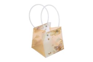 SHOPPER PLASTICA FIORI 20x20x20CM BEIGE