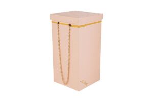 BOX CARTA DEC.ROSE 13x13xh.26CM COL.ROSA