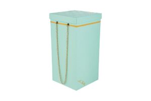 BOX CARTA DEC.ROSE 13x13xh.26CM COL.VERDE