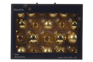 SET 21 PALLINE VETRO NATALE ORO ASS.d.7CM