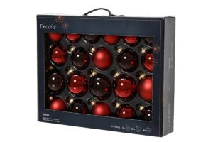SET 21 PALLINE VETRO NATALE ROSSO SCURO ASS.d.7CM