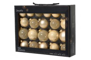 SET 21 PALLINE VETRO NATALE PERLATO ASS.d.7CM