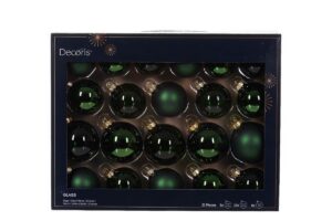 SET 21 PALLINE VETRO NATALE VERDE ASS.d.7CM