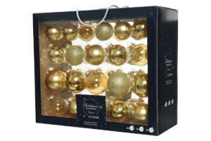 SET 42 PALLINE VETRO NATALE ORO ASS.d.7CM
