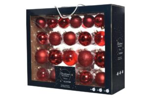 SET 42 PALLINE VETRO NATALE ROSSO ASS.d.7CM