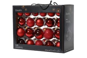 SET 42 PALLINE VETRO NATALE ROSSO SCURO ASS.d.7CM
