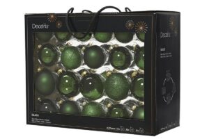 SET 42 PALLINE VETRO NATALE VERDE ASS.d.7CM