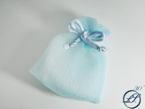 SACCHETTO ORGANZA CELESTE 8XH.9 CM *OUTLET*