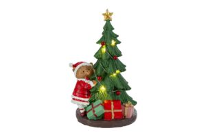 ALBERO NATALE LED C/ORSETTO RESINA 17,5x14,5xh.27,5CM