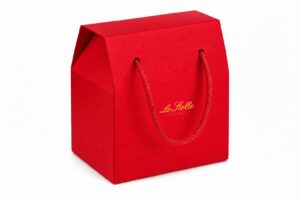 ASTUCCIO CARTA PIEGHEVOLE LE STELLE ROSSO 13,5x13,5xh.19CM