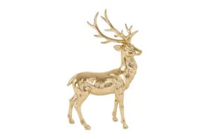 RENNA NATALIZIA IN RESINA ORO 24x12,5xh.38CM