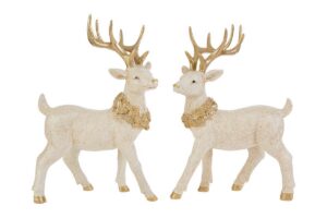 RENNA NATALIZIA IN RESINA BIANCA2ASS. 16x9xh.24CM