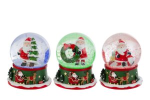 AMPOLLA BABBO NATALE IN RESINA LED 3ASS. 7x7xh.8,5CM