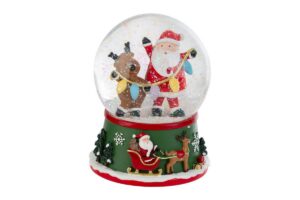 CARILLON AMPOLLA BABBO NATALE RESINA diam.10xh.13,5CM