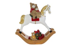 CAVALLUCCIO ORSETTO NATALIZIO RESINA LED 27x8xh.28CM