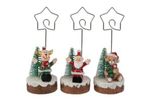 SEGNAPOSTO NATALIZIO IN RESINA 3ASS. 5X5X14CM